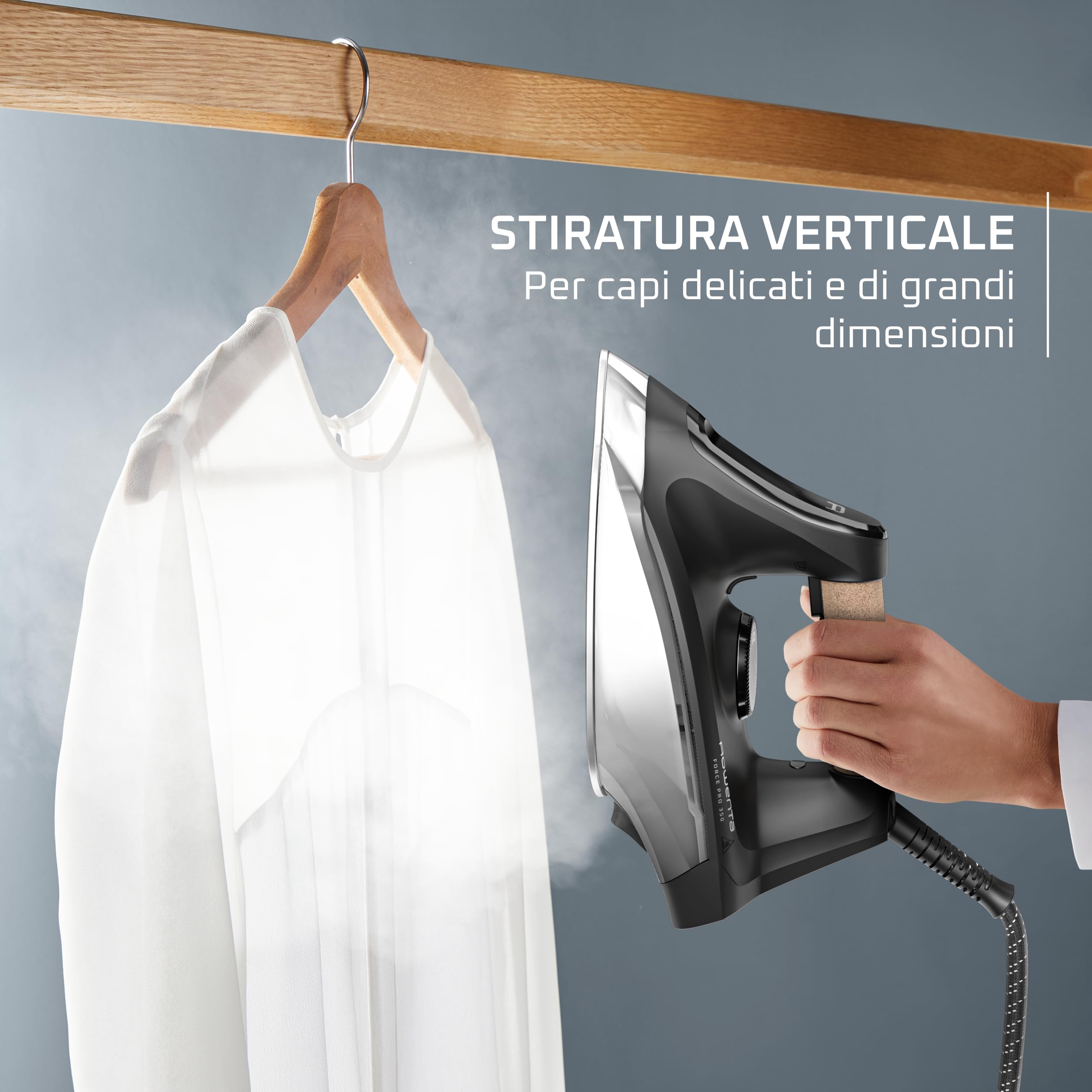 Rowenta Force Pro 350 Ferro con Generatore di Vapore, Stiratura Rapida ed Efficiente, 2400W, Erogazione di Vapore a 120 g/min, 6.5 bar, VR7442F0