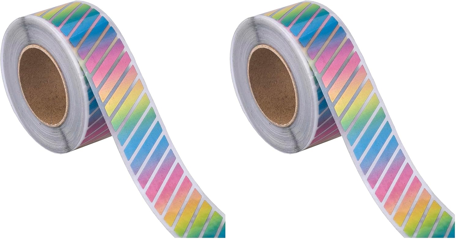 Colorful Striped Reflective Heat Transfer Vinyl Iron On Tape for Clothing 1 inch x 10 Yard (Pack of 2)