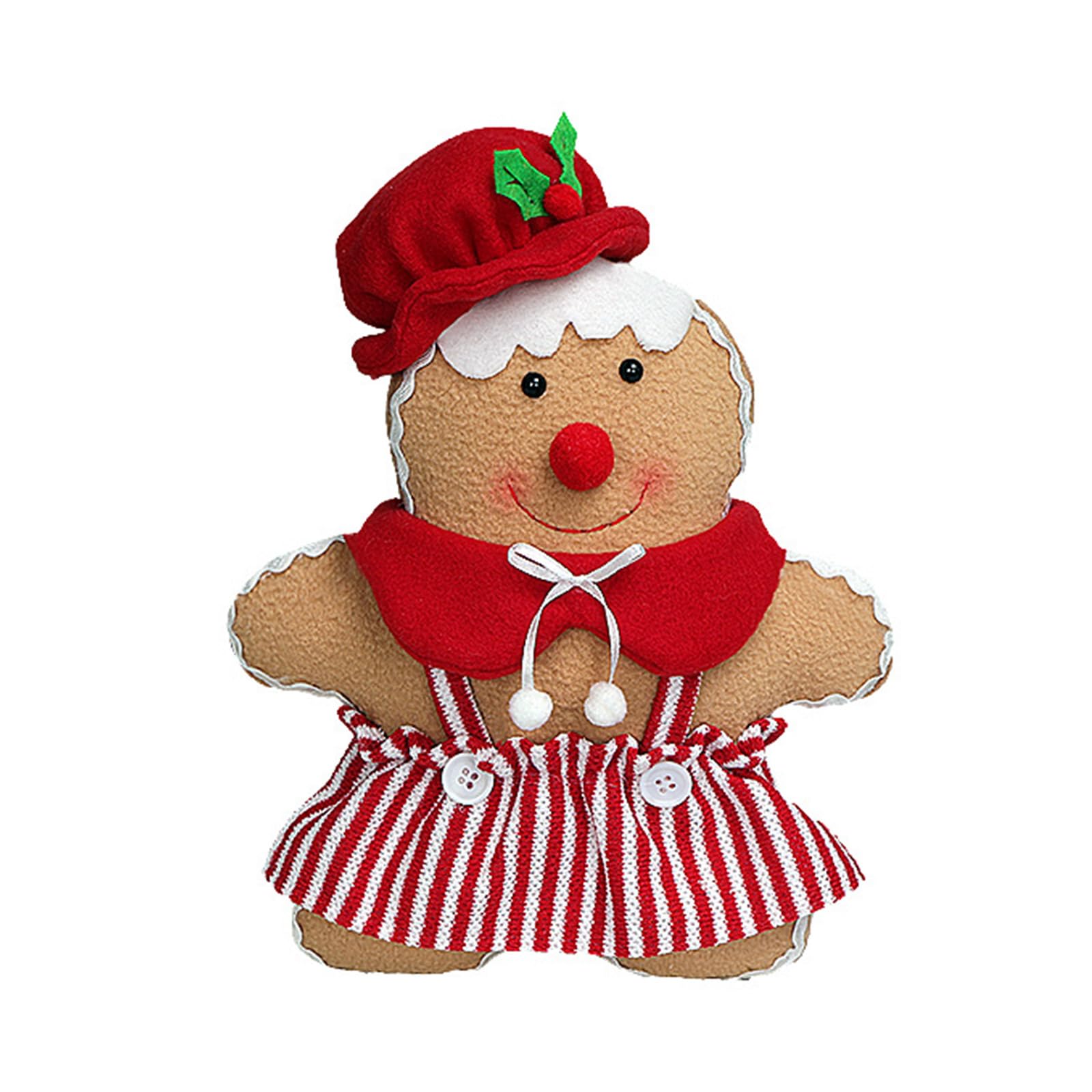 Tsophreniq Holiday Polyester Gingerbreads Doll Decorative Pillow with Polyester Filling for Winter Comfort Christmas Decorative Pillow