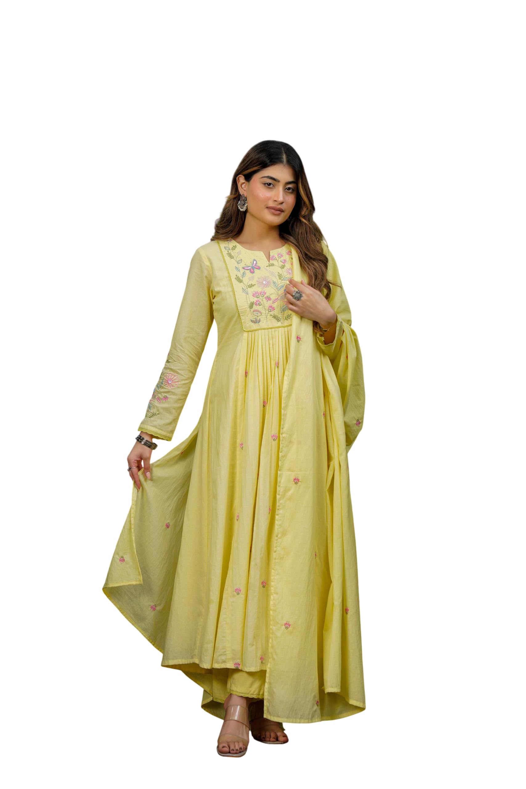 yipsy fashion Art Silk Salwar Suit Set for Women with Dupatta - Ethnic Wear for Daily, Office & Festive Occasions (Yellow)-picture-21