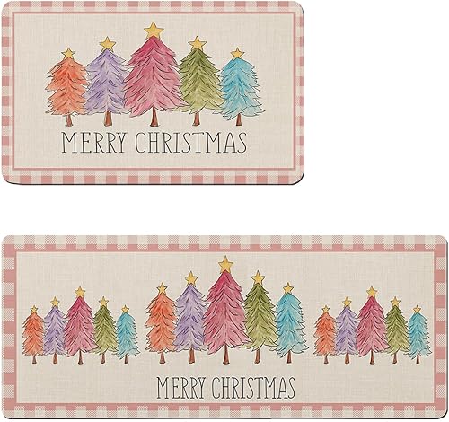 Tapete de baño de Navidad a cuadros para bañera, antideslizante, de secado rápido y absorbente, tierra de diatomeas, fregadero, dormitorio, cocina,