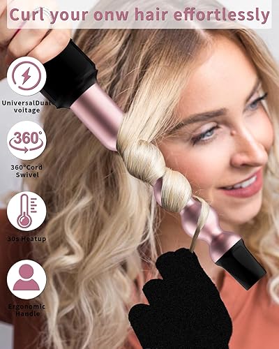 Miniatura 6 de Rizador 6 en 1, juego de rizador con 3 barriles y 5 rizadores de cerámica intercambiables (0.35 a 1.25 pulgadas), calentamiento instantáneo 2