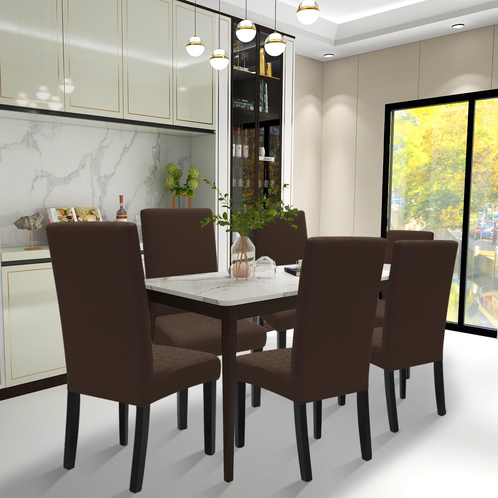 XINEAGE 2 Packs Newest Pattern Dining Chair Slipcover Parsons Chair Furniture Protector Stretch Chair Covers for Dining Room Restaurant - Image 2