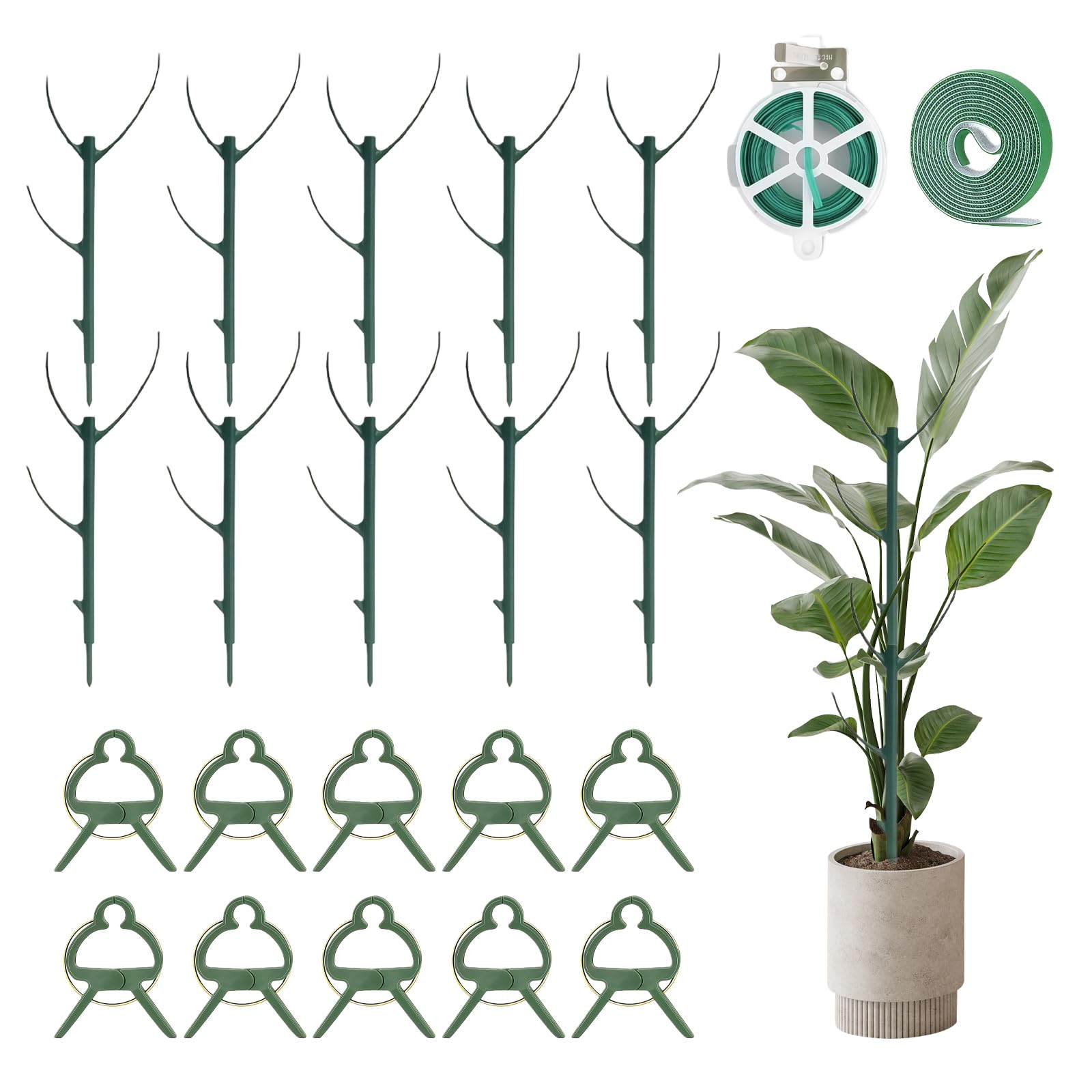 TatTech 10 Pcs Stackable Plant Stakes, Adjustable, for Monstera Ivy Pothos