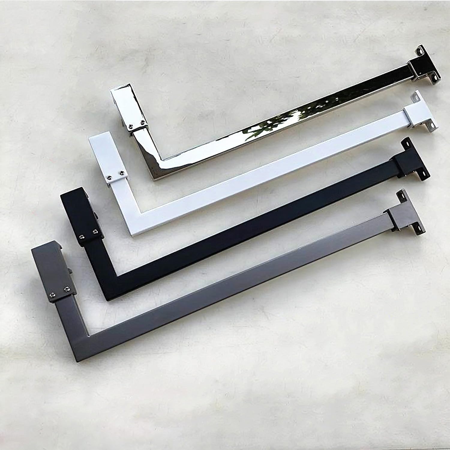 Stabilizator w kształcie litery L uchwyt stabilizujący drążek do ściany prysznicowej Walk In stal szlachetna srebrny 90 cm