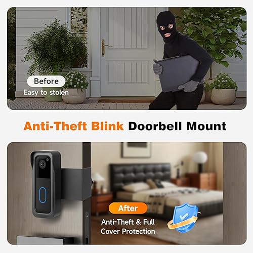 Miniatura 5 de Soporte para timbre Blink para puerta de metal, antirrobo para timbre de video Blink sin taladrar, sin bloqueo con sensor de bloqueo, kits de