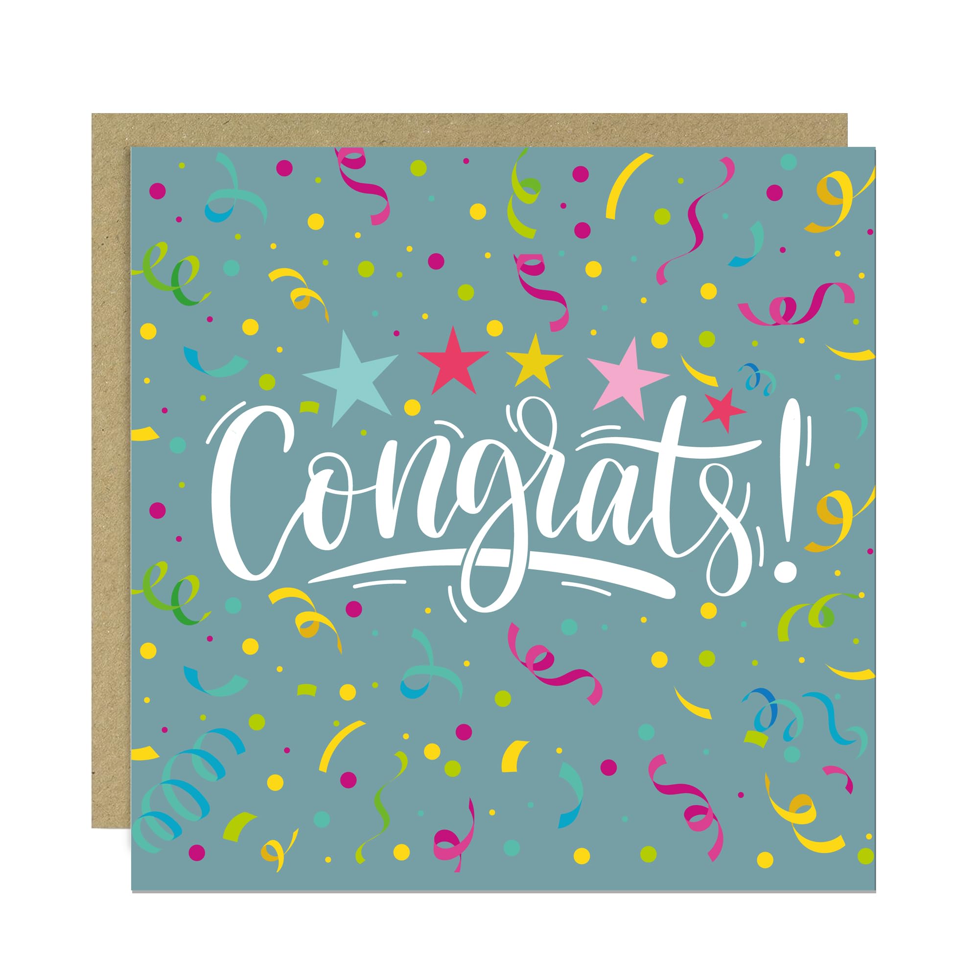 RED OCEAN Congratulations Card Passed Exams Graduation Congrats Card For Daughter Son New Job Retirement Well Done Appreciation Cards 145x145mm With Kraft Envelope (Congrats - Blue)