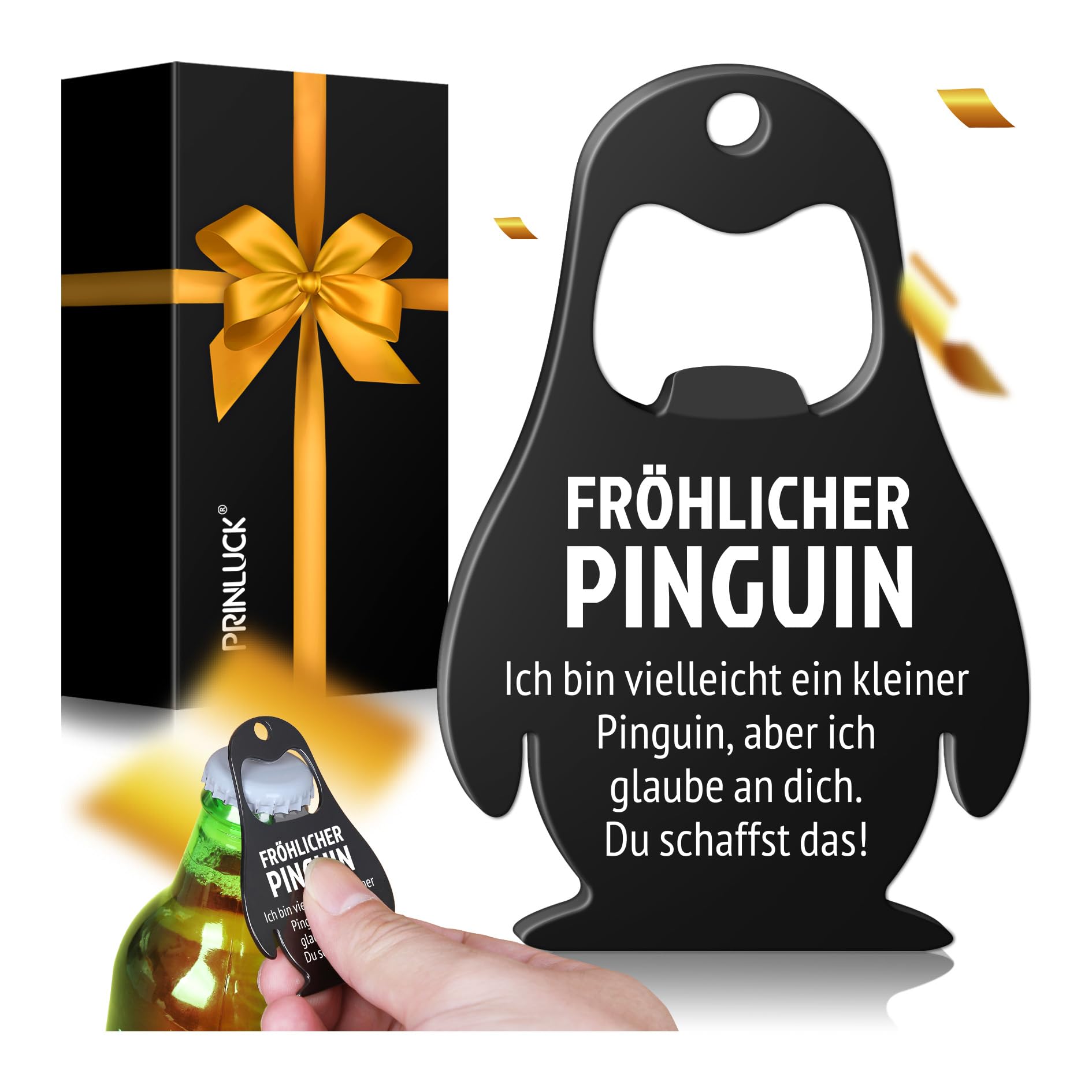 Papa Vatertagsgeschenk für Ihn, Fröhlicher Pinguin Flaschenö