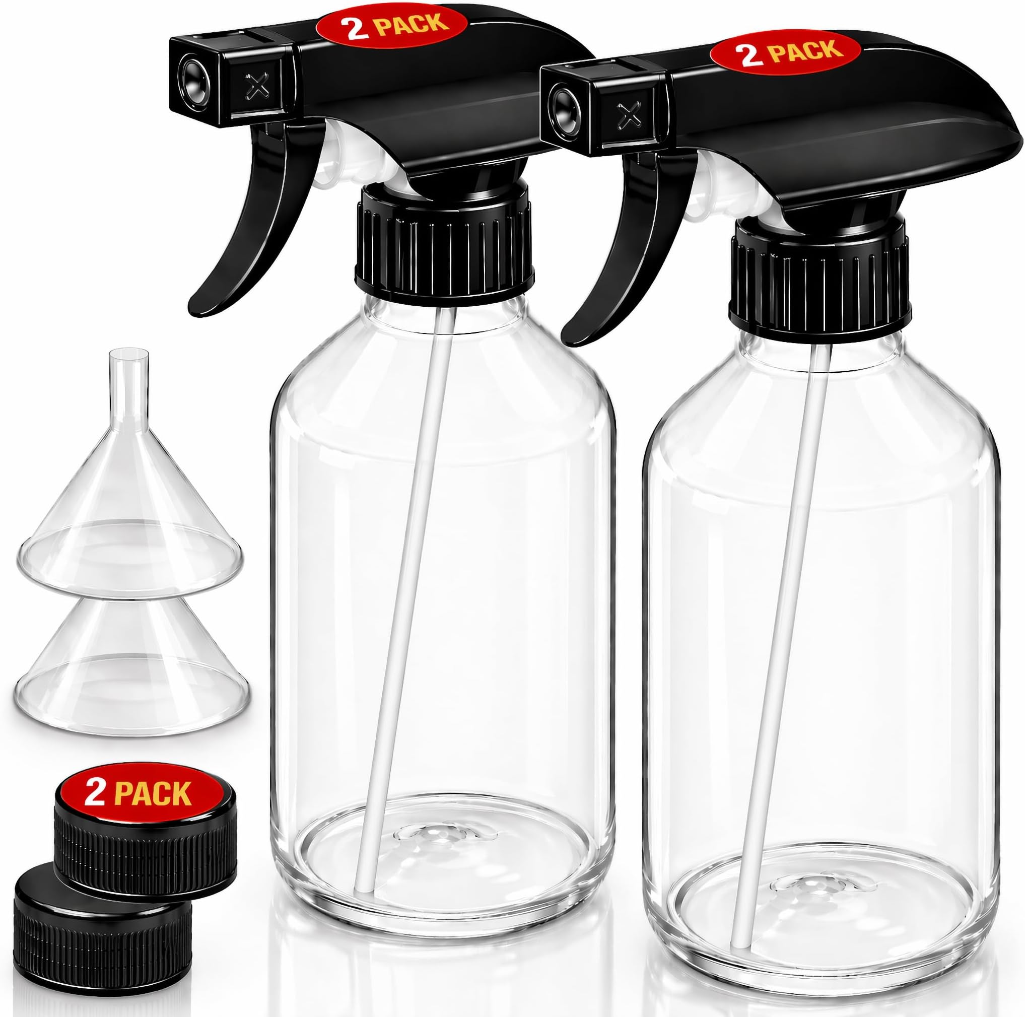 SUPER+ 2 Pack Plastic Spray Bottles 10 OZ – Leak Proof, Adjustable Nozzle, Empty Spray Bottles For Cleaning Solutions, Plants, Pet, Or Diy Spray Bottle