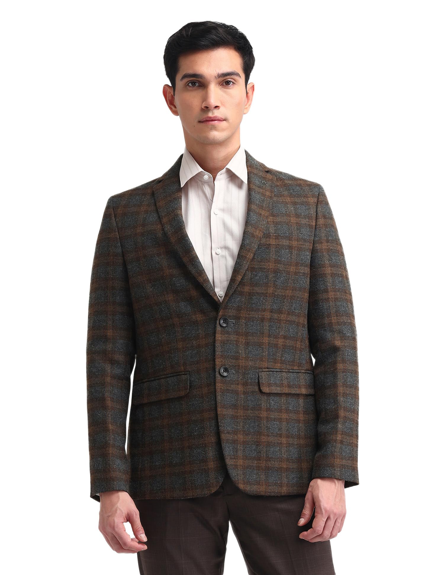 arrow Mens Grey Long Sleeve Polyester Classic Business Casual Blazer (ARAIBZ5011_Grey_)-picture-10