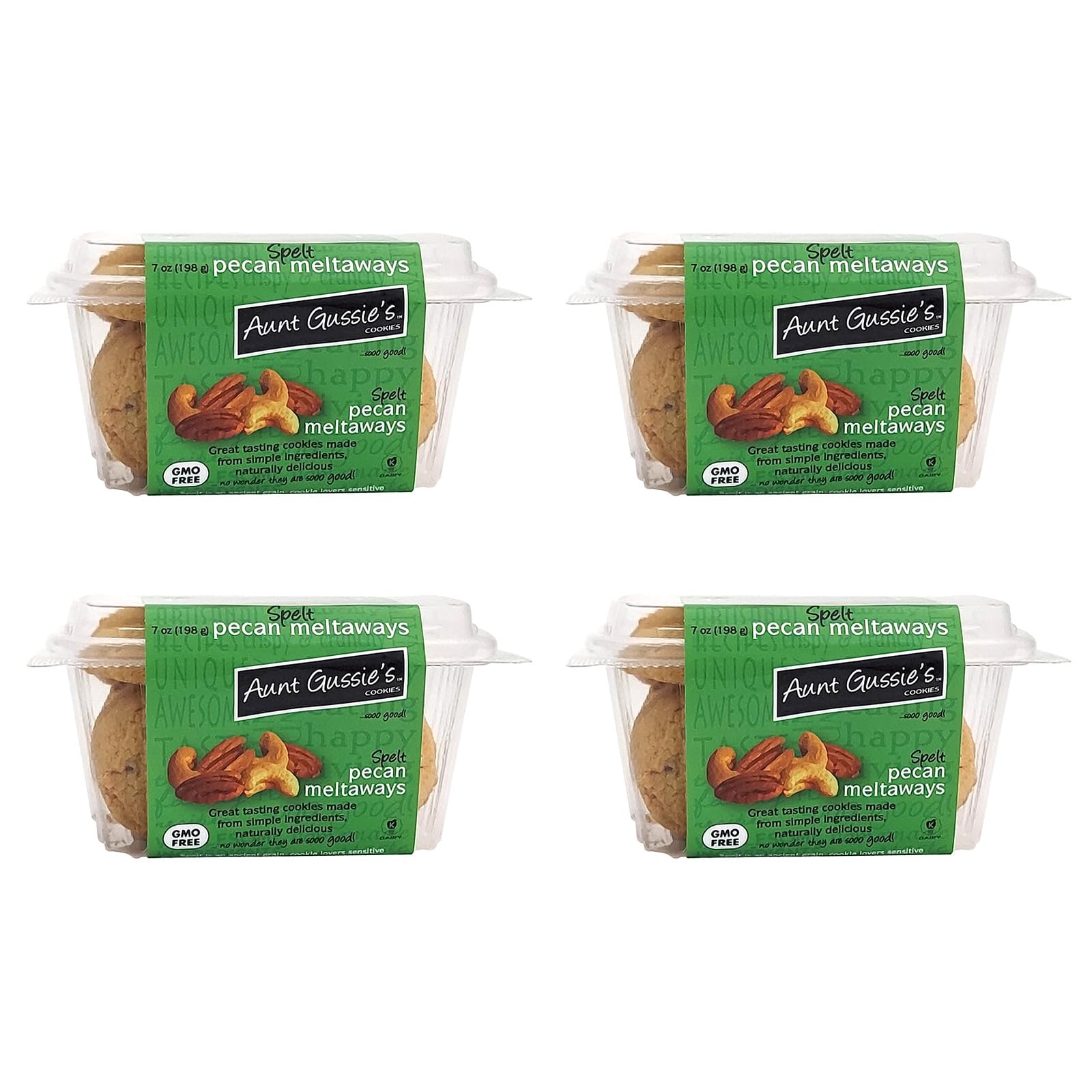 Aunt Gussie's - Spelt Sugar Free Pecan Meltaways - 4 Pack