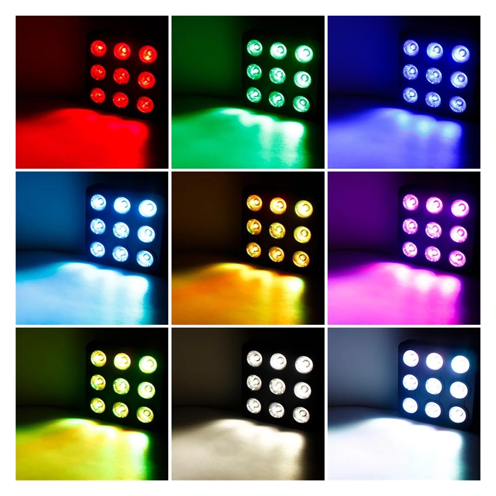 Oświetlenie Dyskotekowe 4szt. 9x10W LED Square Par Light, 8CH DMX512 Dźwięk Aktywowany Efekt sceniczny Oświetlenie dla DJ Disco Bar Party