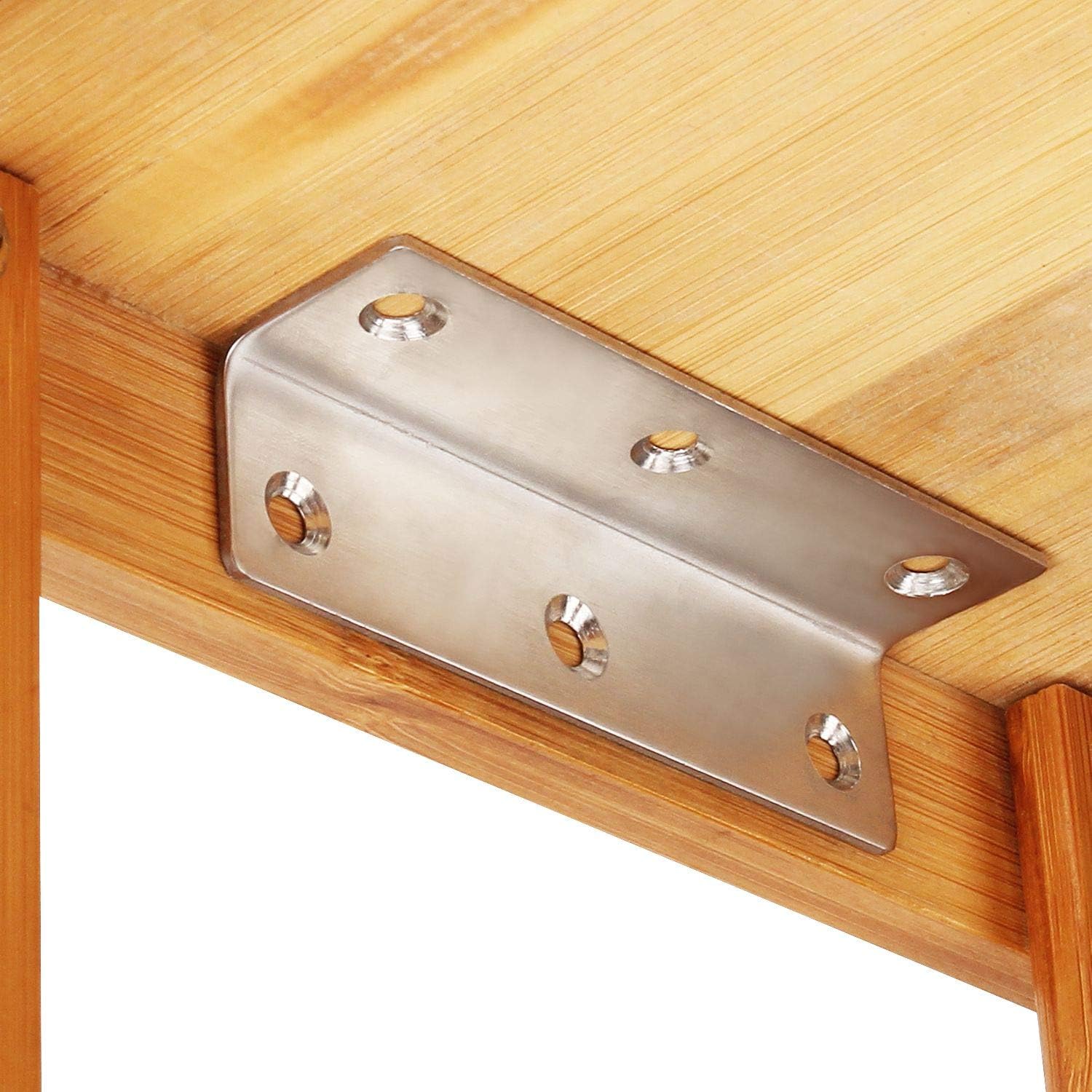 22PCS staffe angolari in acciaio inox, 9,9 x 2,5 cm, staffe angolari angolari interne a 90 gradi, staffe a forma di L, fissaggio per mobili in legno, librerie, finestre, armadietti.