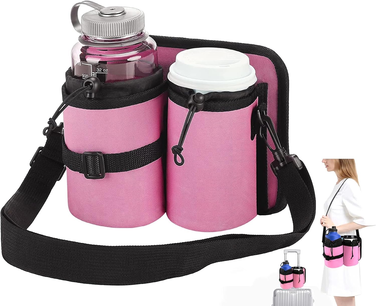 Luggage Cup Holder, Luggage Drink Holder with Strap Luggage