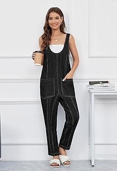 Amazon.com: Pink Queen Women's Denim Overalls Relaxed Fit