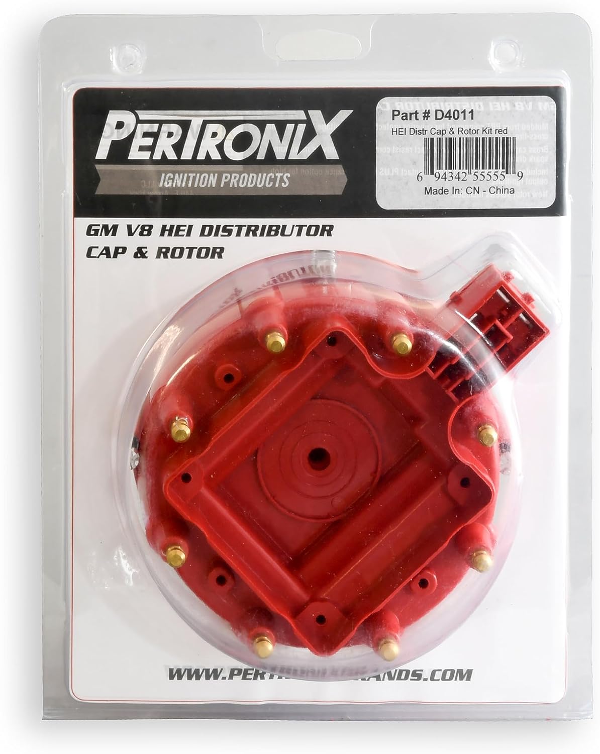 Pertronix D4011 HEI Distributor Cap & Rotor Kit (Red)