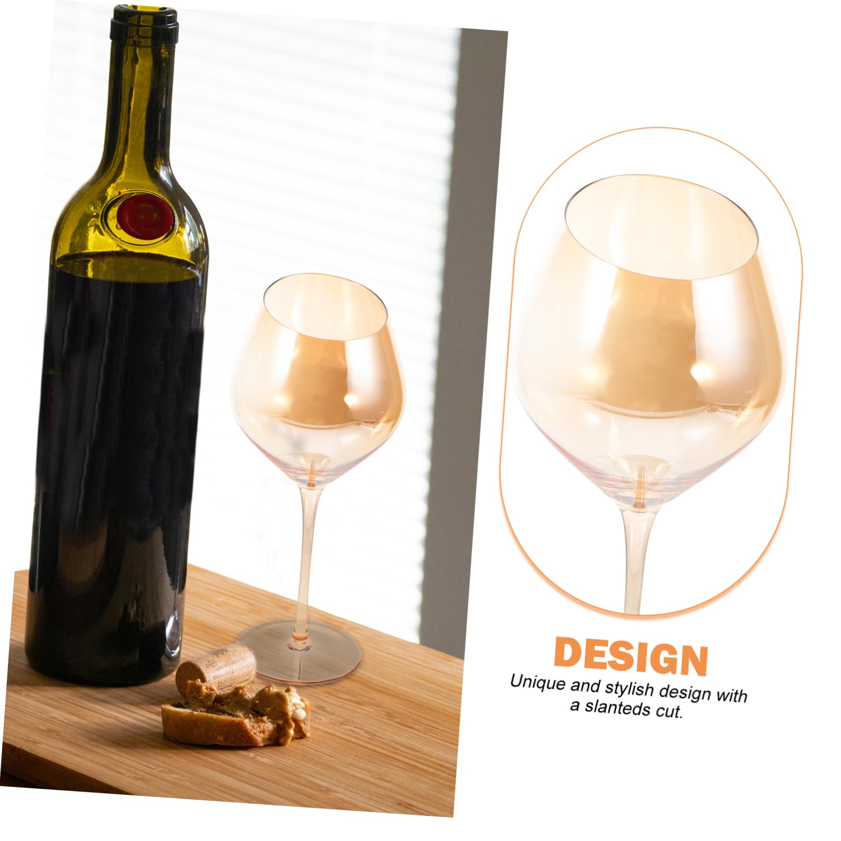 SOLUSTRE Slanted Wine Goblet Elegant Glass Beverage Cup for Parties Stylish Design for Wine Whiskey and More for Home Restaurant Use