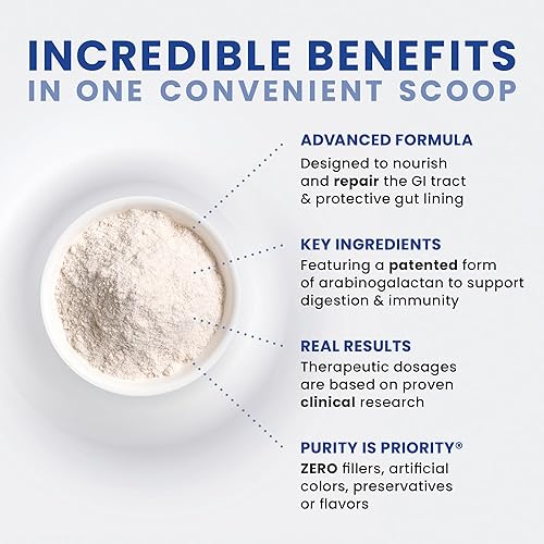 Miniatura 4 de Defensa intestinal con fugas - 30 porciones  Reparación GI  Contiene 011oz de L-glutamina raíz de regaliz desglicirrizada hoja de aloe y