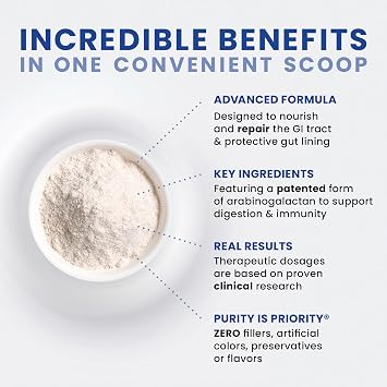 Pure Therapro Rx Leaky Gut Defense - Gut Health Supplement with L-Glutamine, Licorice Root Extract, Marshmallow Root, Aloe Leaf, Larch Arabinogalactan - Made in USA - 30 Servings Powder