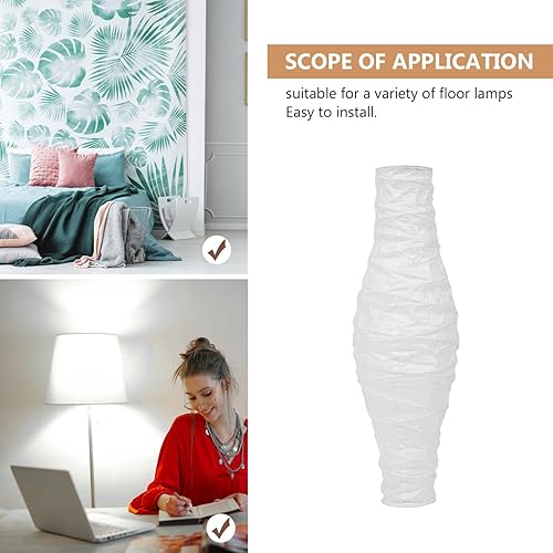Miniatura 7 de Balacoo Lámpara de pie de papel, pantalla de lámpara de pie alta, cubierta de lámparas de pie de papel de arroz para dormitorio, sala de estar,