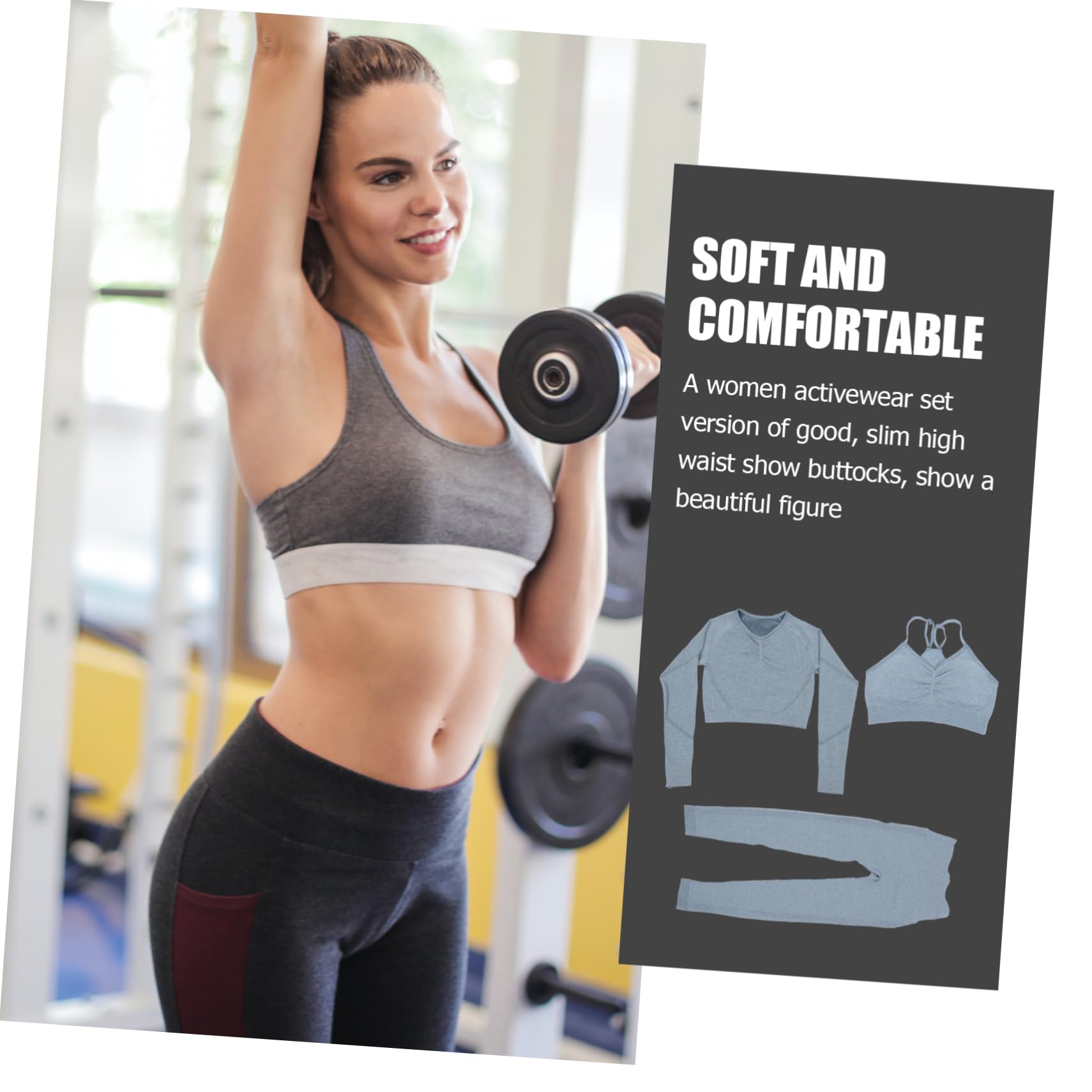 VALICLUD Conjunto de Yoga sin Costuras Azul Talla L de Chinlon