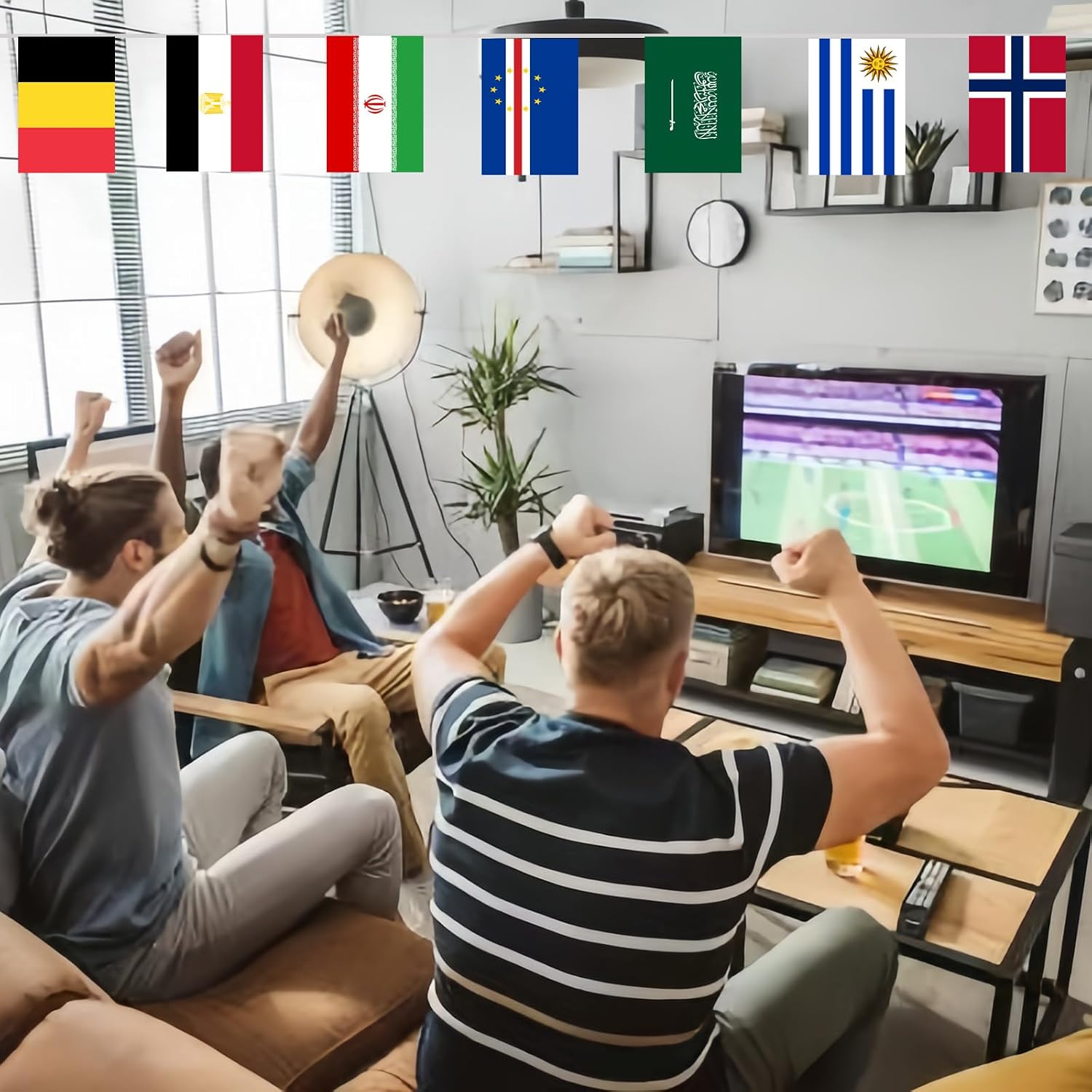 World Cup Soccer 2026 Flags Banner, 48 Qualified Countries Flags, World Cup Decorations, 50ft/15m, Double Sides Bunting for Restaurant Bar Club Garden Decor (Small - 1 Pack)