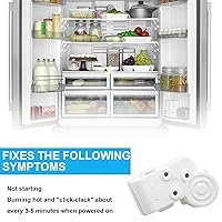 Vista 4 de Jingzan Paquete de 2 compresores de refrigerador de 2 pines, relé de arranque PTC, protector de carga para Danby Haier Midea Mini refrigerador