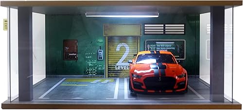 Miniatura 6 de Vitrina de coche modelo a escala 118  vitrina de garaje de coche 118 con cubierta de acrílico transparente e iluminación LED para automóviles