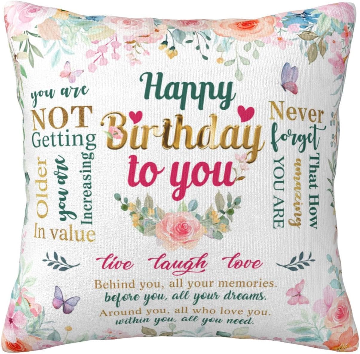 Birthday Gifts for Women Her, Gifts for Women Birthday Unique, Women Birthday Gift Ideas for Best Friend Wife Grandma, Gift for Her Birthday, Female Birthday Gifts for Women Throw Pillow Cover 18"X18"