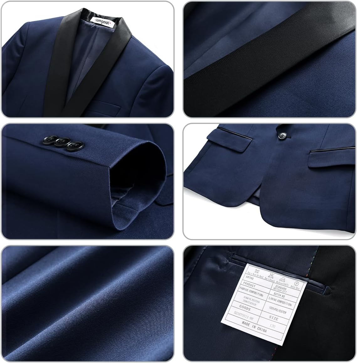 Lamgool Boys Suit Slim Fit 2-Piece Formal Set Tuxedo Blazer Jacket and Pants for Kids Prom Wedding Party Size 4-16 Years - Image 5
