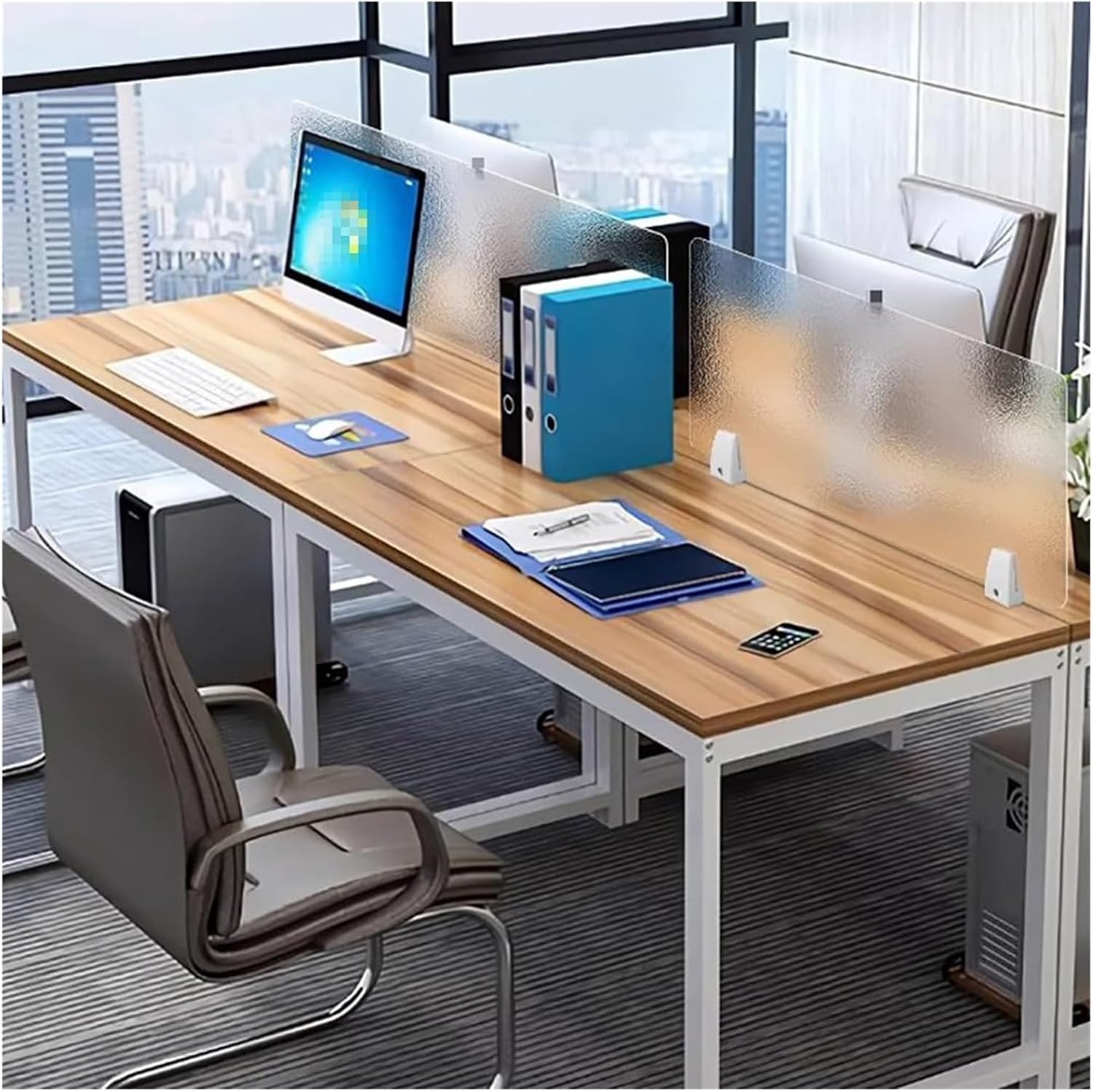 Pantalla de privacidad acrílica independiente, panel de división de escritorio, divisor de cubículo portátil para estación de trabajo de mesa, escudo de área de trabajo autónomo