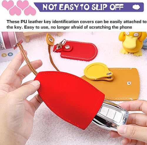 Miniatura 7 de gunhunt 2 bolsas creativas extraíbles para llaves de automóvil, funda protectora universal de poliuretano de gran capacidad con gancho (rojo)