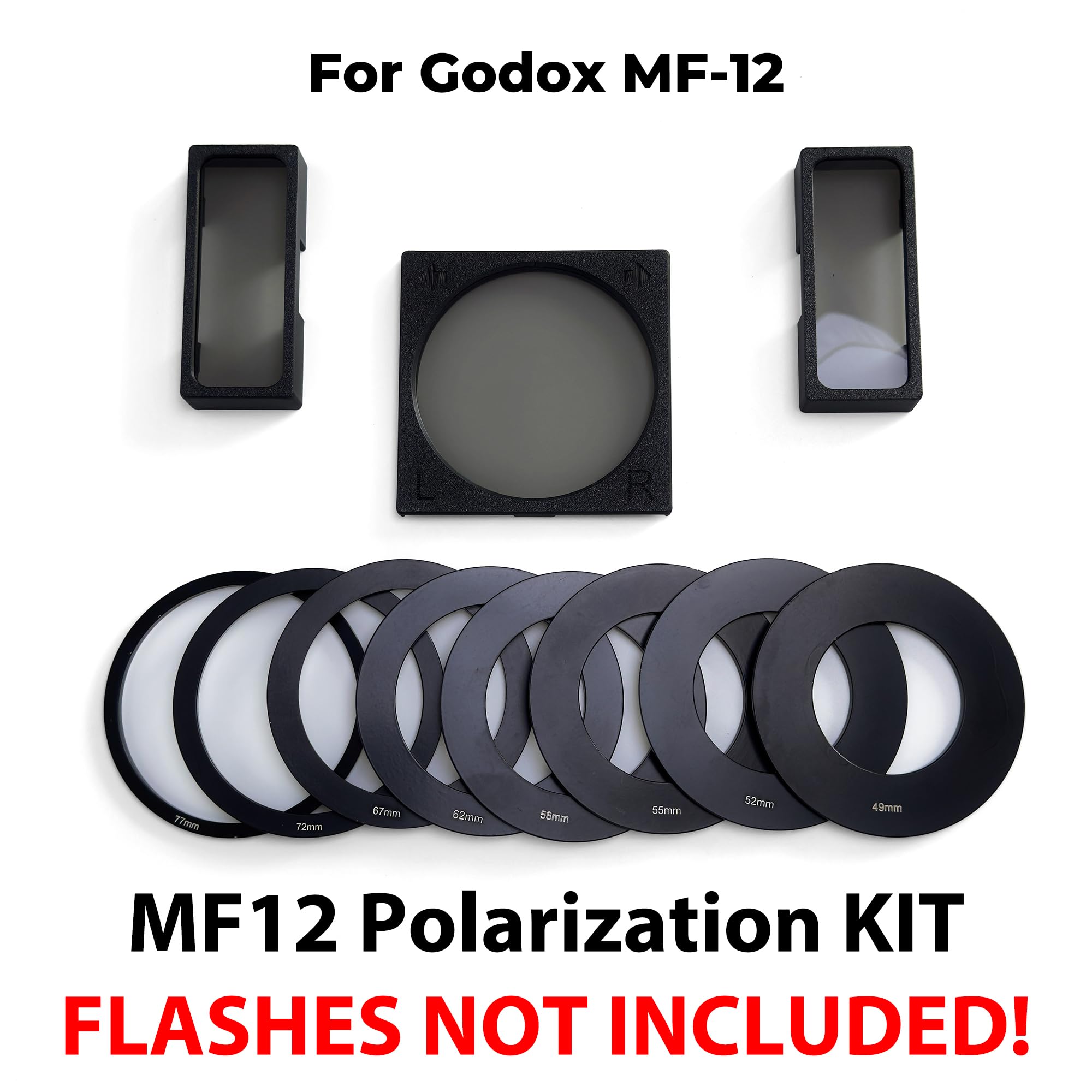 Godox MF-12 Lot de filtres polarisants pour photographie dentaire sans éblouissement