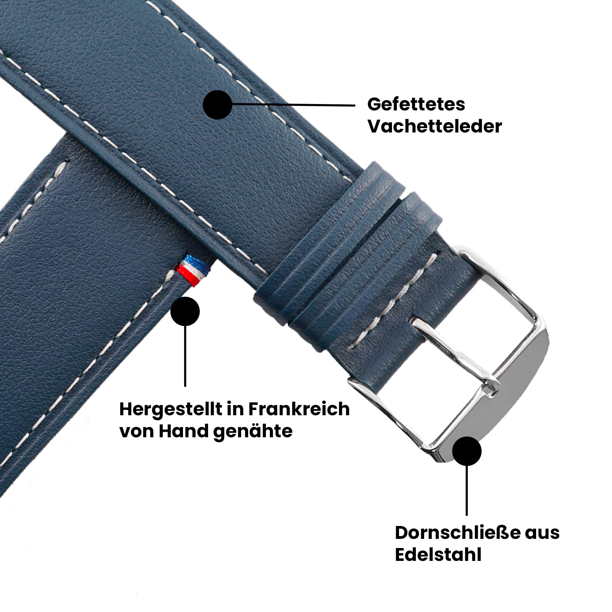 Eternel – Simple tour Armband ikonisch – Kompatibel mit allen Apple Watch Modellen – Alle Größen – Handgefertigt in Frankreich – Pflanzlich gegerbtes Leder