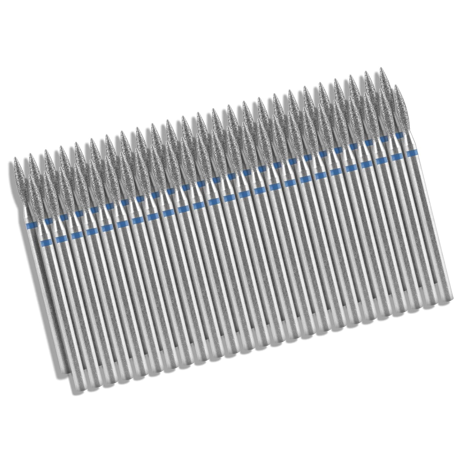 50Pcs Flame Shape Cuticle Nail Drill Bits 3/32'' Safety Carbide Nail Drill Bits Professional Manicure And Pedicure Drill Bits For Cuticle Dead Skin Nail Prep (Large Flame(Medium))