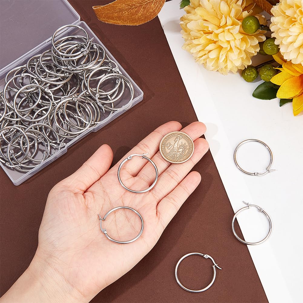 1 Scatola 30 Paia di Risultati per Orecchini A Cerchio Set di Cerchis per Perline In Acciaio Inossidabile Set di Orecchini A Cerchio Pendenti In Argento Ipoallergenico Risultati per Orecch
