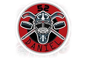 Personalized Hockey Number Sticker Ice Hockey Journal with Prompts