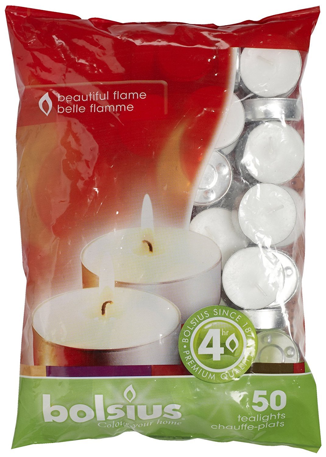 Bolsius White 2 X 103630308100 Tealight, Paraffin Wax, Pack Of 50