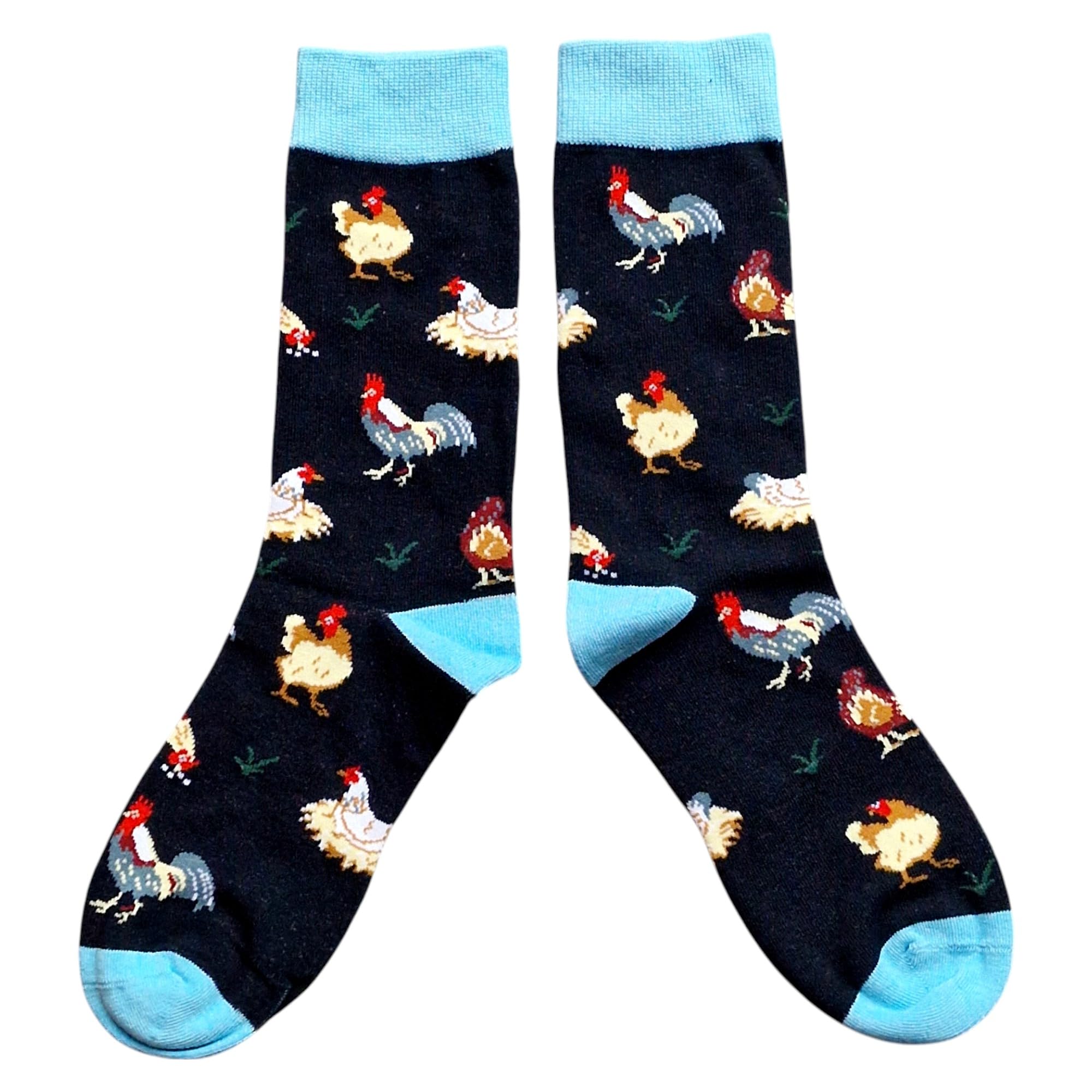 Sock Shack Men's Black Cockerels In The Farmyard Cocks Rooster Socks 6-10 Uk /39-44 Eur/ 7-11 Us