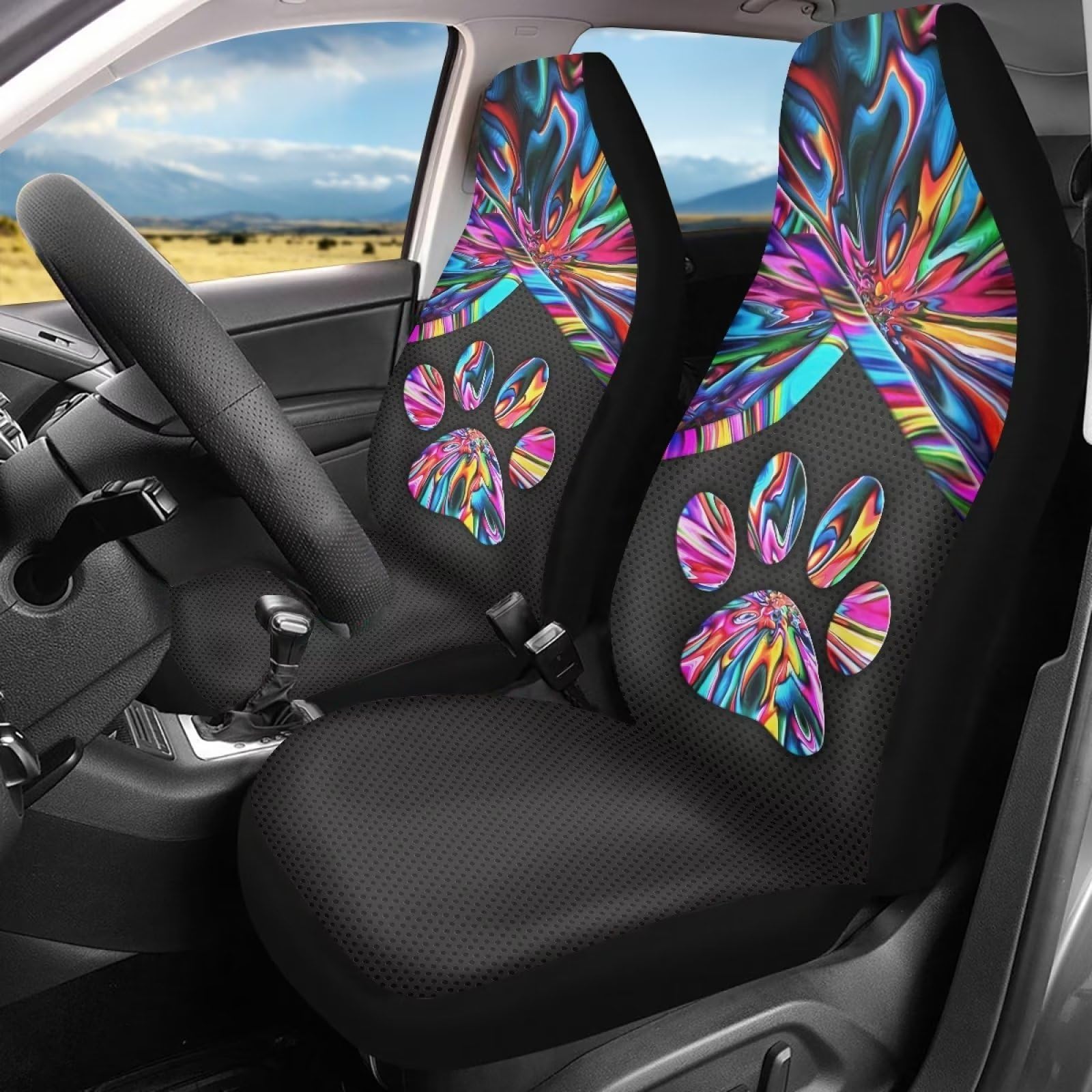 Auto-Sitzbezüge Mit Hundepfoten - Lustige Sitzschoner Für Vordersitze