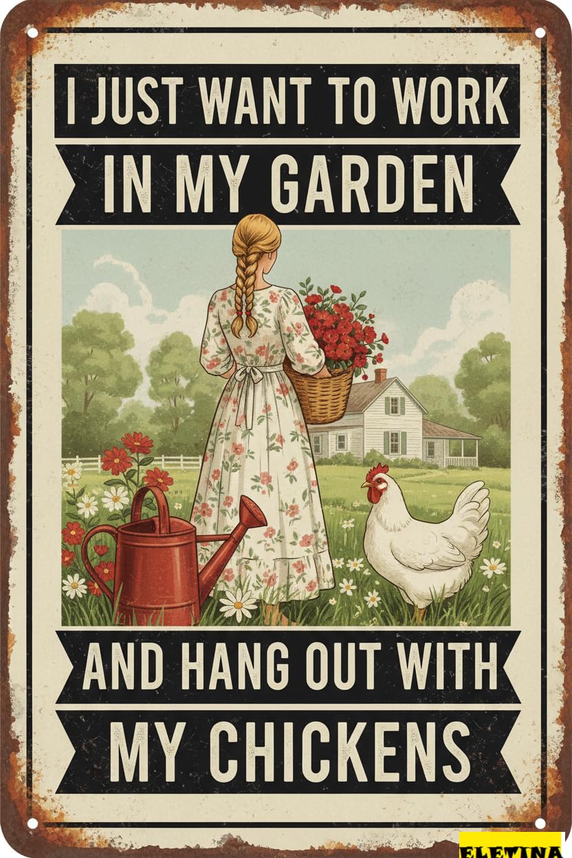 Gardening It's Not Hoarding If It's Plants Tin Sign, 12x8 Inch