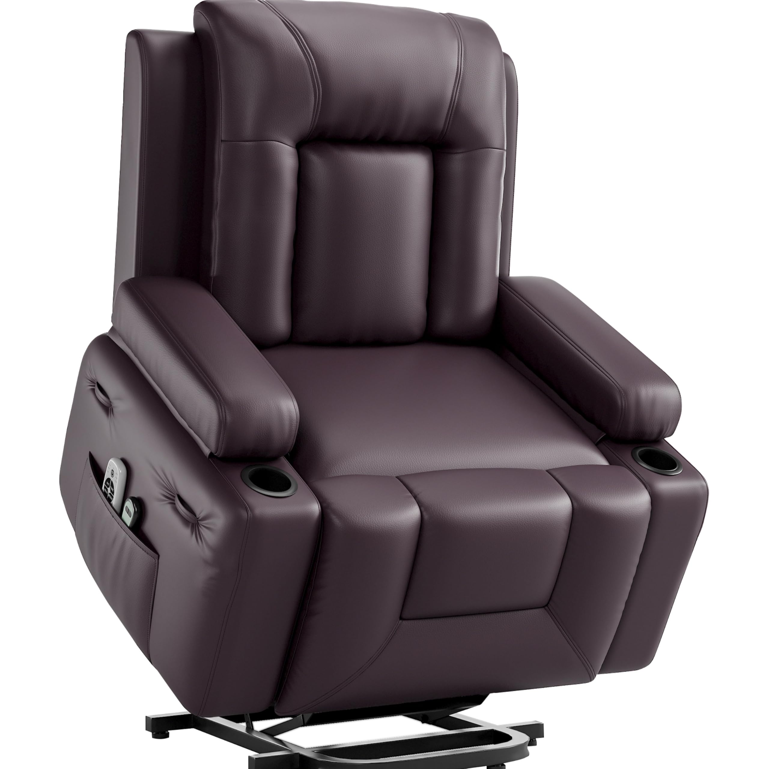 GarveeHome Power Lift Recliner Chair - Heat and Massage, Faux PU Electric Lift Recliner Chair for The Elderly, Adjustable Back and Legs, Designed for The Elderly and People with Mobility impaired