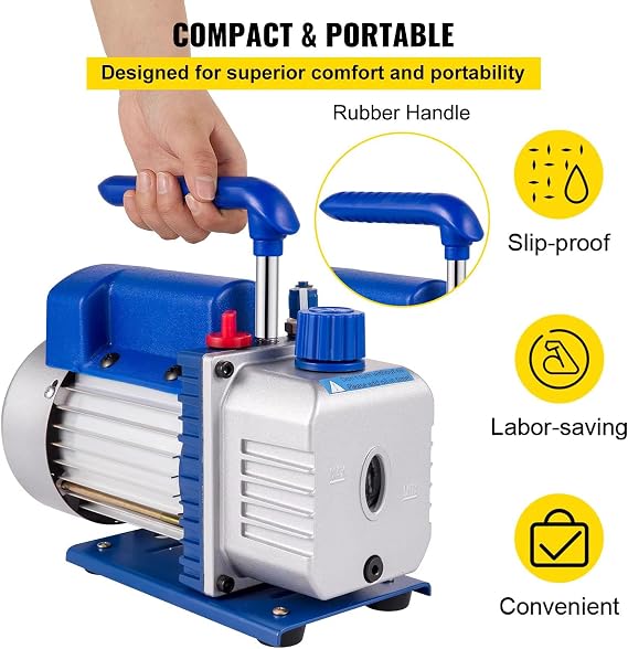 Double Stage Vacuum Pump for Air Conditioning and Automotive Evacuation