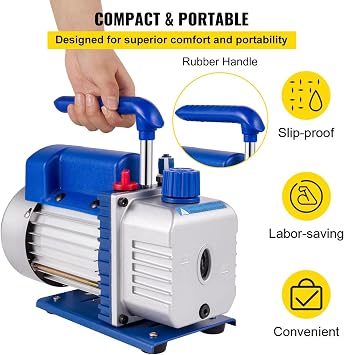 Double Stage Vacuum Pump for Air Conditioning and Automotive Evacuation