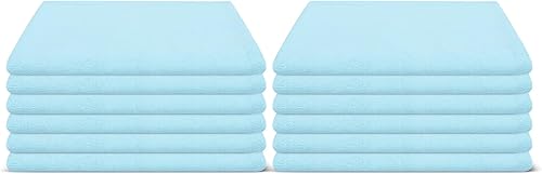 Miniatura 8 de Juego de 12 servilletas de tela de algodón, lavables, lisas, de gran tamaño, color verde claro con esquinas en inglete, ultra suaves, duraderas,