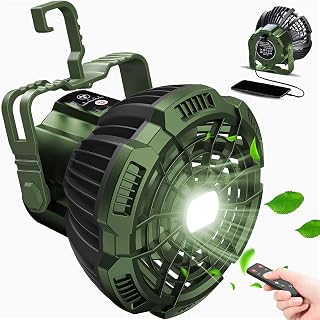 AYAMAYA Rechargeable Camping Tent Fan with LED Light & Remote Control, 7800mAh Portable Led Light Camping Lantern Fan USB Desk Ceilling Fan for Camping Car Office Hurricane Emergency Survival
