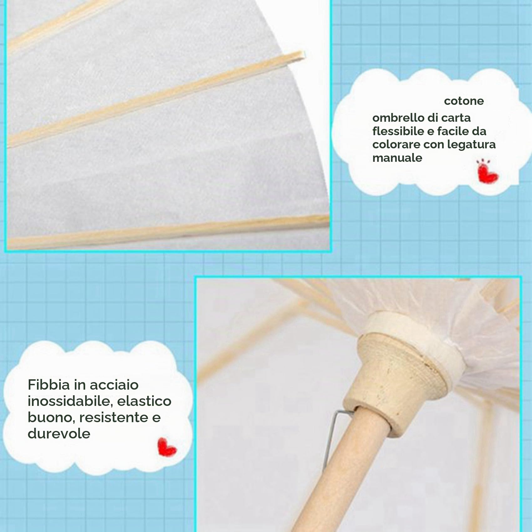 ISTOVO Ombrelli da Matrimonio in Carta da 16 Pezzi, in bambù da 60 Cm, per Centrotavola per Addio al Nubilato, Oggetti di Scena per Foto