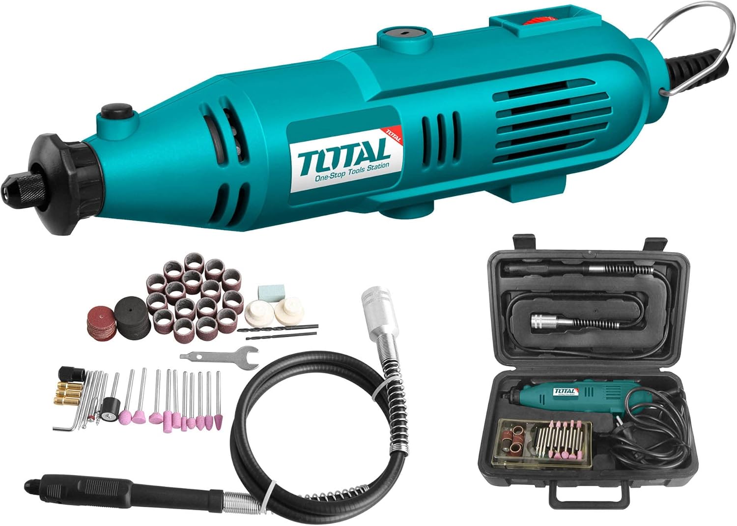 Total 130W Mini Rotary Tool and 100-piece accessory set