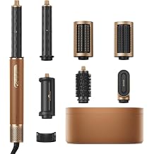 DREAME AirStyle Pro 7-in-1 Hair Styler &amp; High Speed Dryer | Snap-on Attachments for Curling, Smoothing, Volumizing | Fast Drying, Frizz Control, Cool Shot | Luxury Leather Package, 120V Voltage