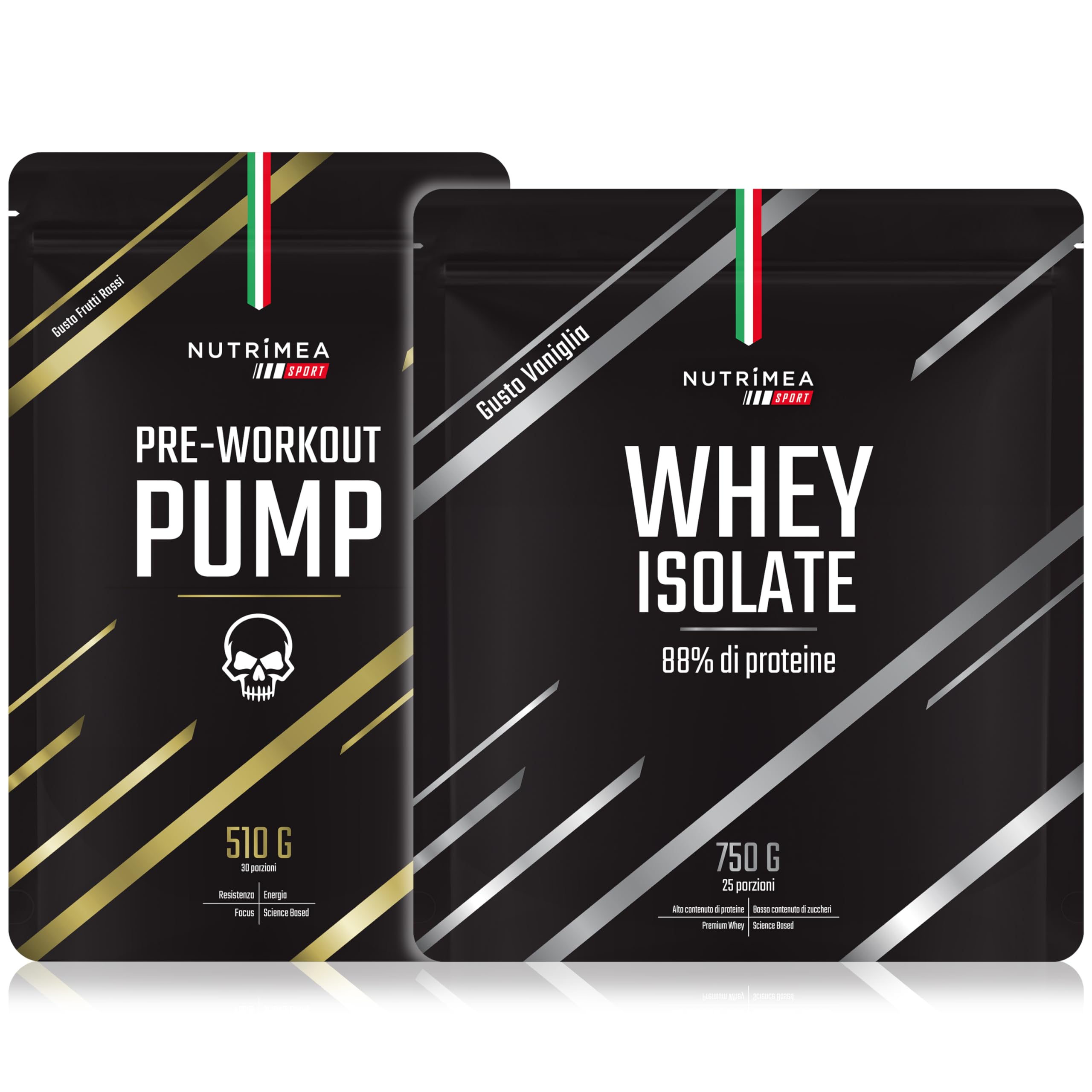 Pack Performance & Recupero | Pre-Workout + Whey Protein | Energia, Allenamento e Massa Muscolare | Nutrimea